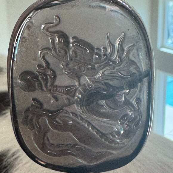Dragon Gray Quartz Pendant Necklace | 2.5" Pendant +18" Necklace | NWT - Picture 8 of 9